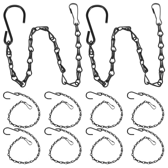 BESTYASH 12Pcs Hanging Plant Chains Black Metal Decorative Chains for Indoor Plant Hanger and Bird Feeder