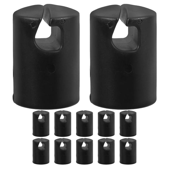 BESTYASH 12Pcs Heavy Duty Black Trampoline Pole End Caps Plastic Covers for Secure Outdoor Enclosure