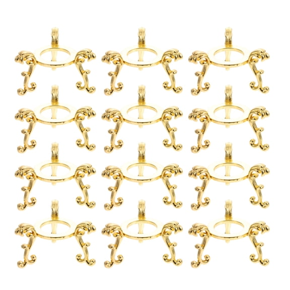 BESTYASH 12Pcs Home Crystal Sphere Display Stands in Golden Metal for Stable Globe Holders