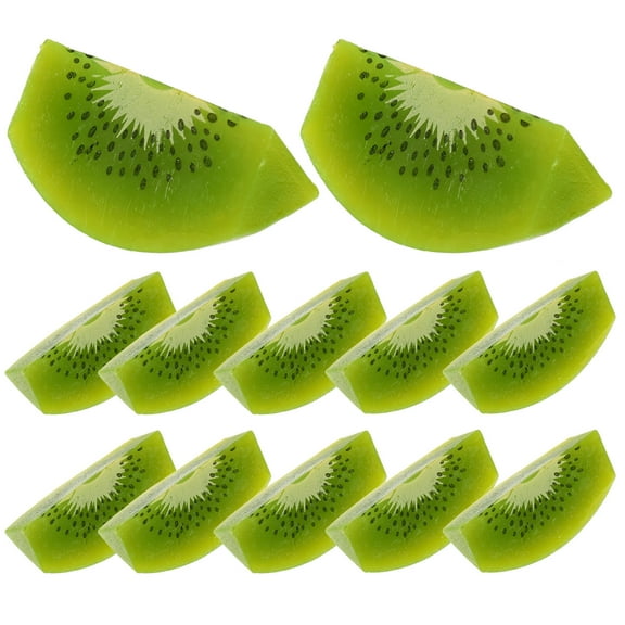 BESTYASH 12Pcs Imitation Kiwi Slice Green Artificial Fruit Model for Restaurant Display and Layout