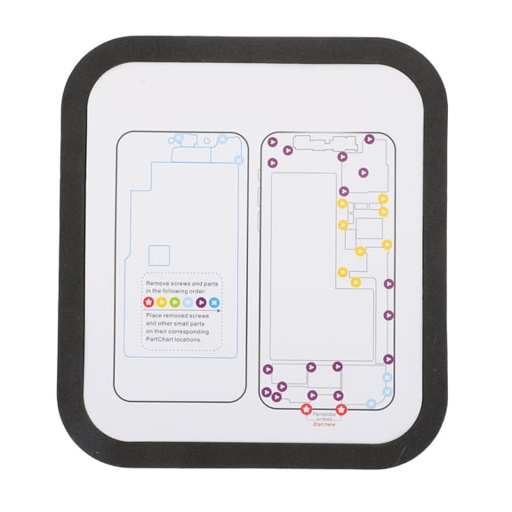 BESTYASH 12Pcs Magnetic Screw Memory Pad Black for Cell Phone Repair Convenient Work Mat