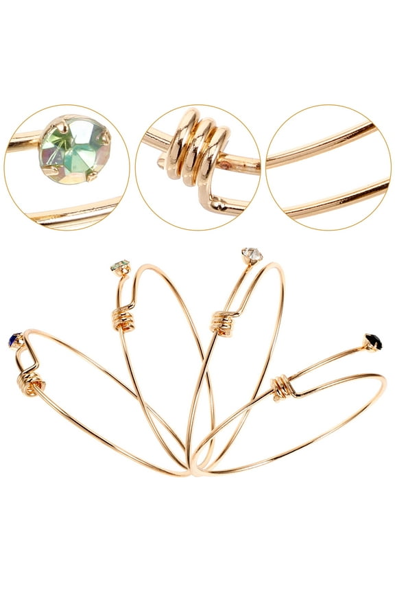 12Pcs Metal Expandable Wire Bangle Bracelets Adjustable Blank Bracelets for DIY Jewelry Crafts