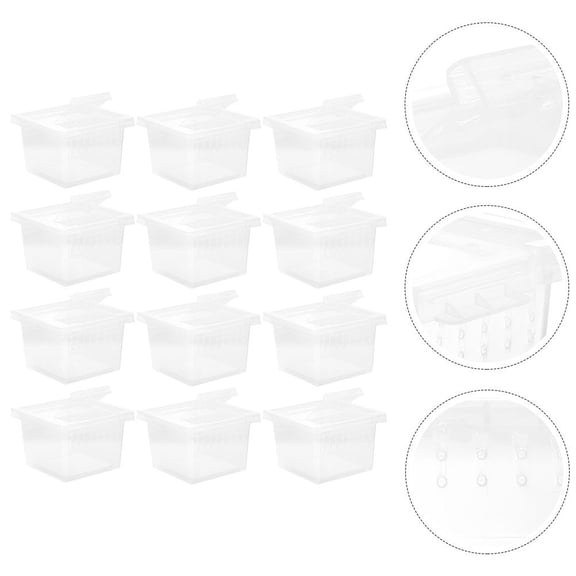 BESTYASH 12Pcs Multi Function Plastic Snake Cage with Ventilation for Household Reptile and Cricket Keeping
