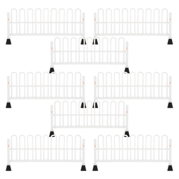 BESTYASH 12Pcs Picket Fence Panels Dollhouse Traffic Roadblock White Plastic Miniature World Enhancement