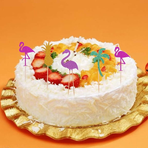 BESTYASH 12Pcs Pineapple Cake Topper for Cake Decoration Assorted Colors Lightweight and Safe Beach Gathering