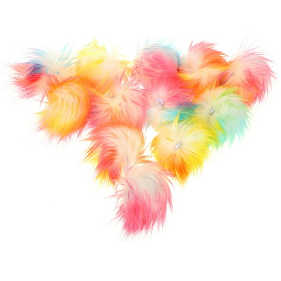 BESTYASH Faux Craft Pom Poms Multi Color for Clothing and Hats 12Pcs