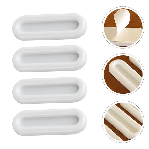 BESTYASH 12Pcs Pull Handle for Door Plastic White Self Stick Door Handles for Drawers