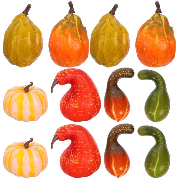 BESTYASH 12Pcs Realistic Foam Pumpkin Ornaments for Fall Party Home and Holiday Decoration