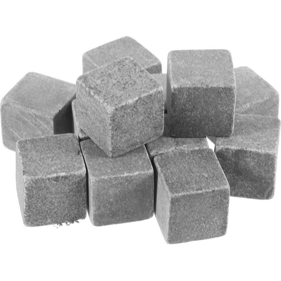 BESTYASH 12Pcs Reusable Marble Drink Stones Household Wine Rocks Grey Color Convenient Ice Cubes