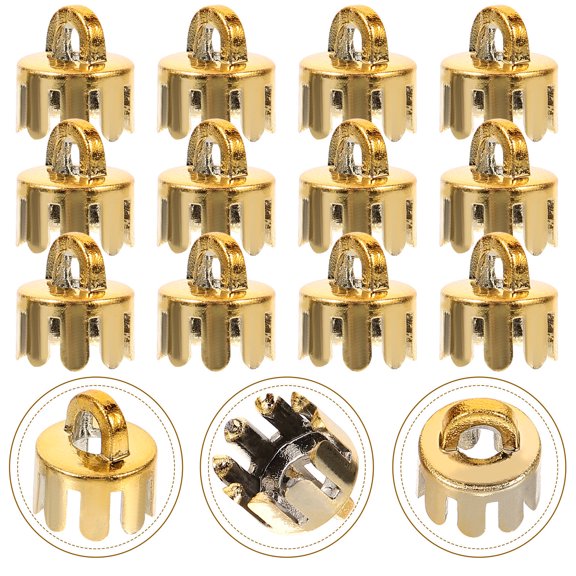 BESTYASH 12Pcs Reusable Plastic Ball Pendant Caps for DIY Christmas Ball Decorations and Hanging Pendants