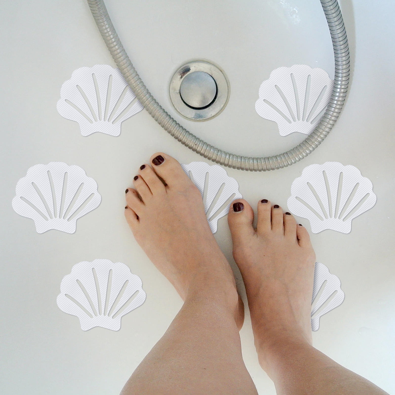 BESTYASH Bathroom Anti Skid Stickers White Shell Design for Slippery ...