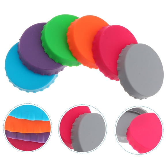 BESTYASH 12Pcs Silicone Glass Bottle Replacement Caps Assorted Color to Prevent Dust Entry General Users