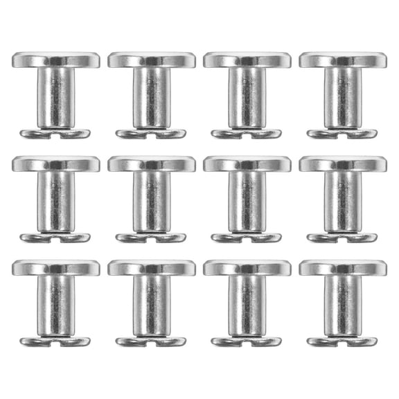BESTYASH 12Pcs Silver Metal Chicago Screws for Binding Post Kits with Easy Installation and Use