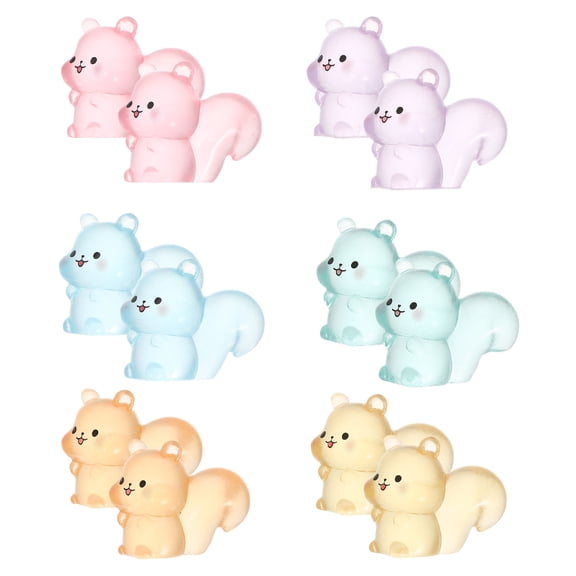 BESTYASH 12-Piece Mini Resin Squirrel Figurines in Assorted Colors for and Landscape Decor