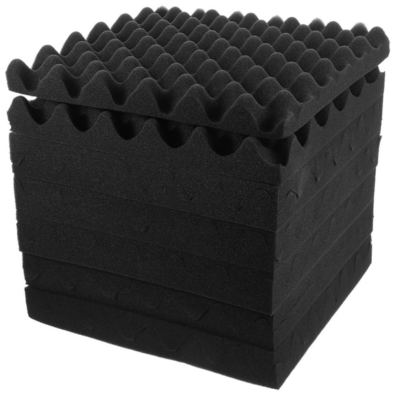 BESTYASH 12Pcs Sound Blocking Panels Black Self Adhesive Foam for Walls Ceilings and Floors