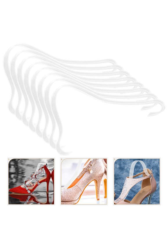 12Pcs Acrylic Transparent Shoe Display Racks Durable Stands for Sandal Stores