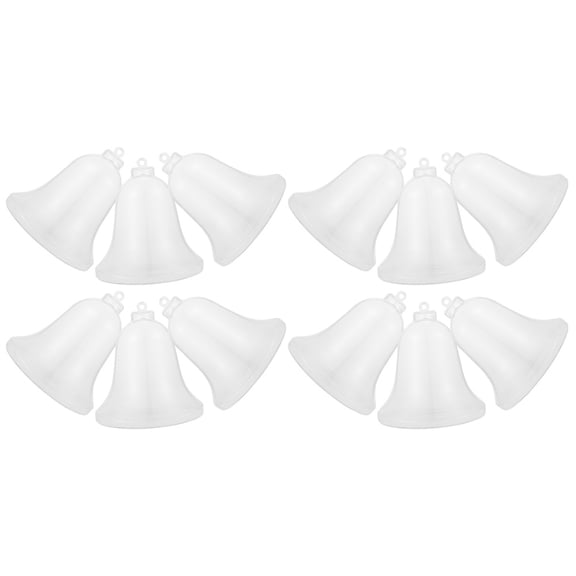 BESTYASH 12Pcs Transparent Plastic Fillable Bell Shaped Balls for Xmas Tree and Holiday Decoration