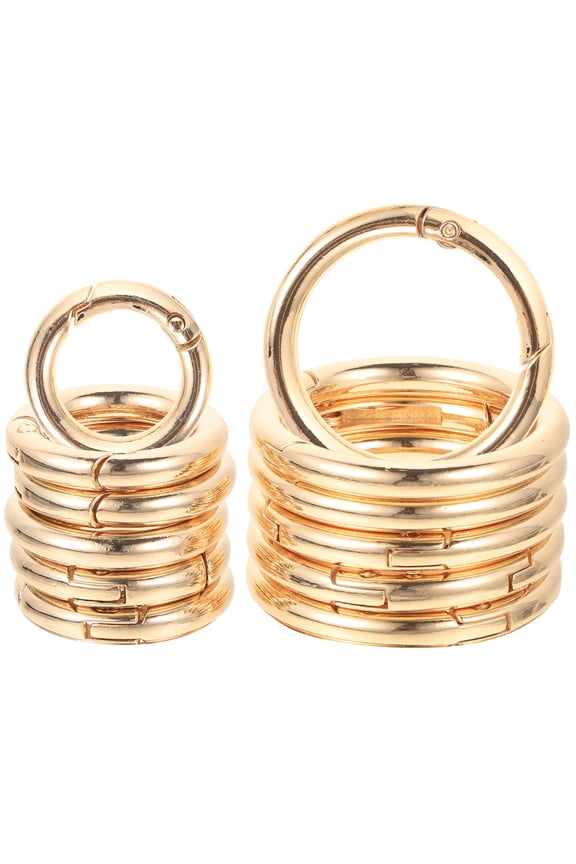 12Pcs Trigger Buckle Keychain Spring O-rings Golden Zinc Alloy Locking Items Securely for Keychains