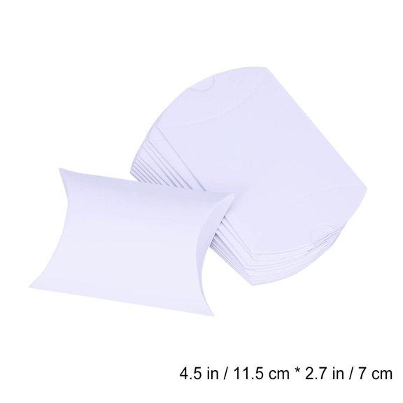 BESTYASH 12Pcs White Bonbonniere Candy Boxes Pillow Shape for Wedding Packaging