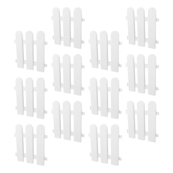 BESTYASH 12Pcs White Plastic Garden Fence Panels for Outdoor Flower Bed Border and Yard Edging