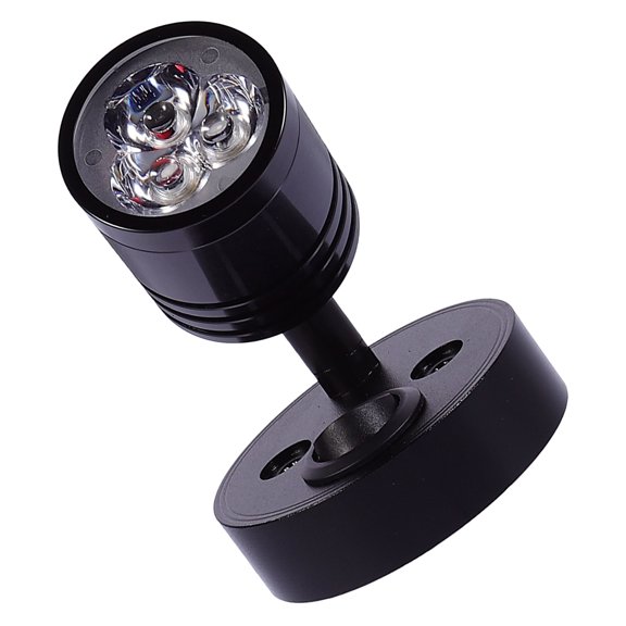 BESTYASH 12V Black Aluminum LED Ceiling Light for Rvs with Adjustable Gimbal for Interior Reading and Cabin Use