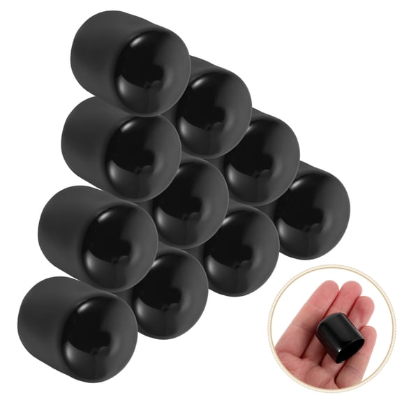 BESTYASH 12-Pack Black Plastic Bolt Caps Screw Thread Protectors PVC Covers