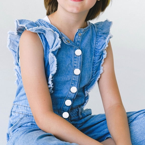 BESTYASH 12pcs Universal Design Adjustable Buttons Alloy White Buttons for Fabric Clothes