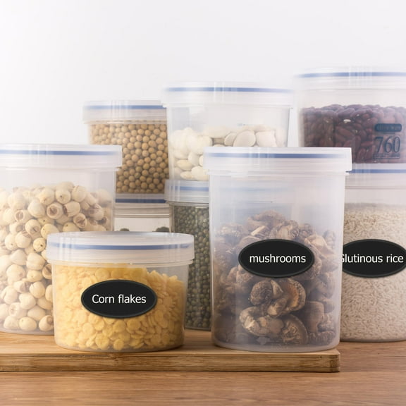 BESTYASH 148 Pcs Vintage Spice Labels Paper Black Oval Classification Labels for Jars