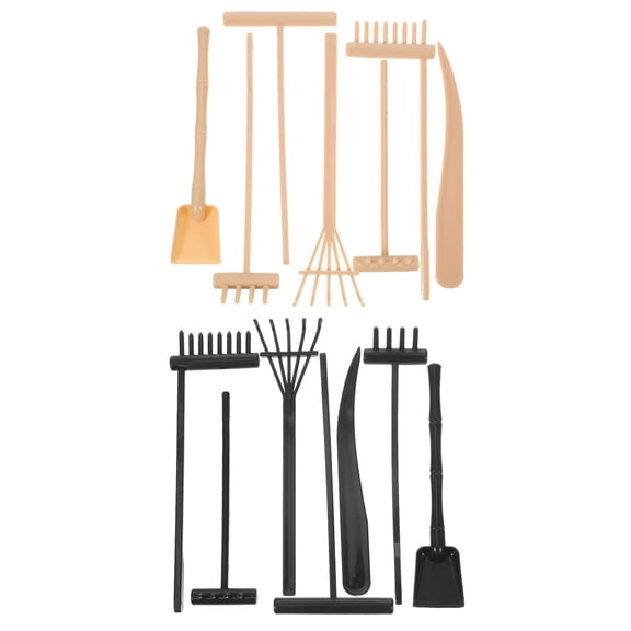 BESTYASH 14pcs Sand Table Rakes Gardening Rake Black Plastic Mind Relaxation to Family and Friends