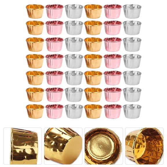BESTYASH 150Pcs Aluminum Foil Baking Cup Decorative Round For Diners
