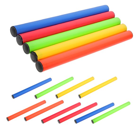 BESTYASH 15Pcs Plastic Relay Sticks for School Running Use with Quick Swapping End Caps