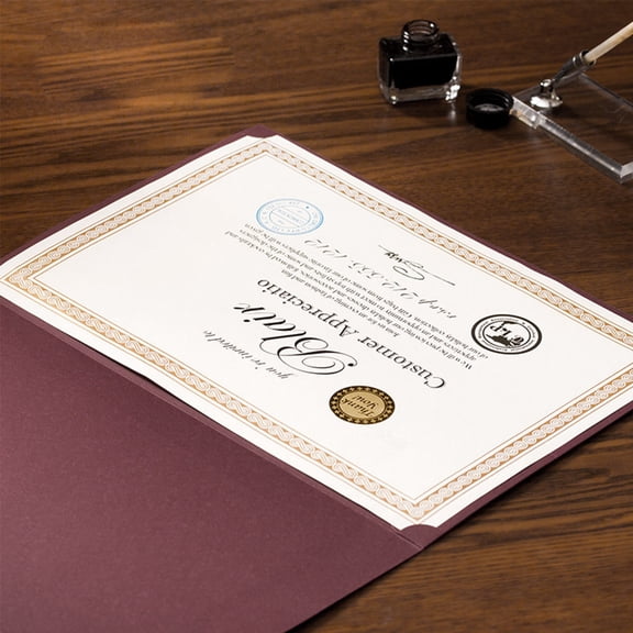 BESTYASH 15Pcs Plated Gold Border Certificate Paper for School Awards Compatible with Inkjet Printers