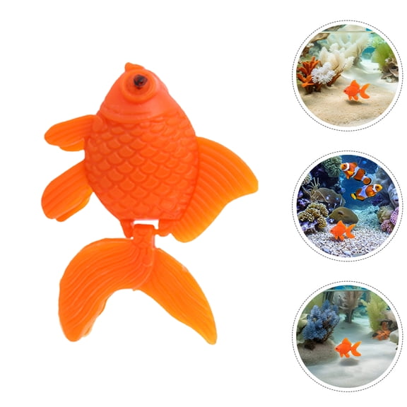 BESTYASH 15Pcs Realistic Artificial Orange Goldfish Plastic Aquarium Floating Fish Decoration