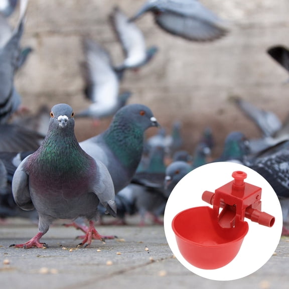 BESTYASH 15Pcs Red Poultry Water Drinker Durable Automatic Drinking Cups for Chicken Quail and Pigeon Farm Use