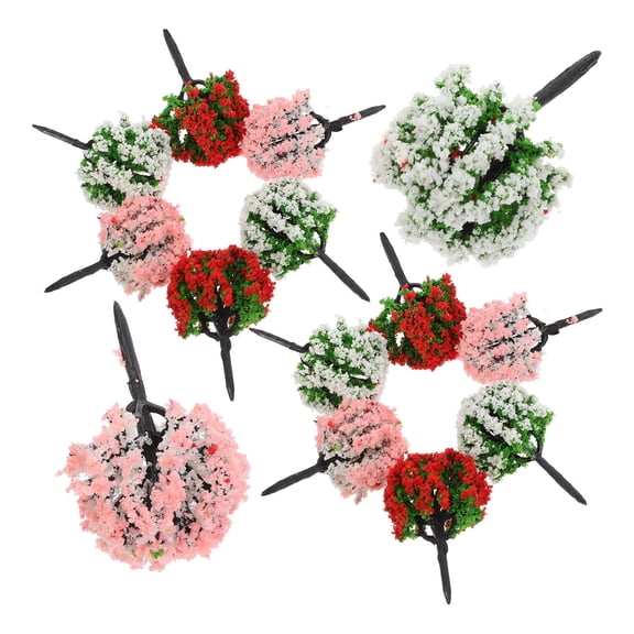 BESTYASH 15-Piece Assorted Color Plastic Tree Models for Sand Table Landscape Decoration Set