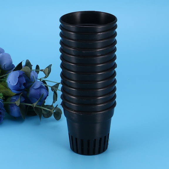 BESTYASH 15pcs Hydroponic Planting Cups for Aquarium Black Plastic for Indoor Use