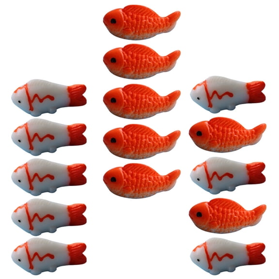 BESTYASH 15pcs Lifelike Figurine Fish Tank Resin Craft Natural Looking Assorted Color