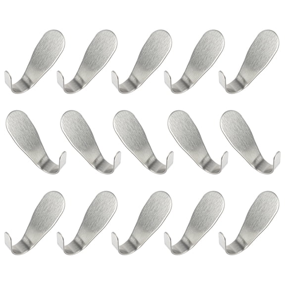 BESTYASH 15pcs Small Stainless Steel Sticky Hooks, Punch-Free Wall Hooks for Hanging Decor and Accessories