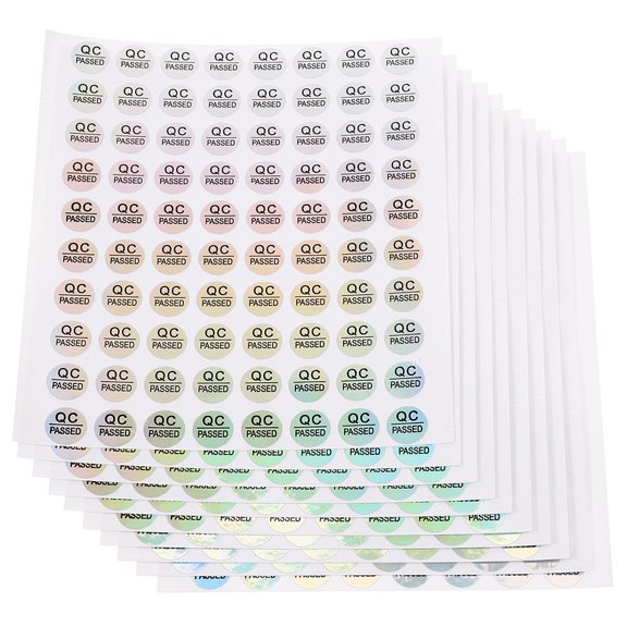 BESTYASH QC Passed Plated PVC Stickers for Warehouse Inventory Labeling, 1600 Pieces Status Tags