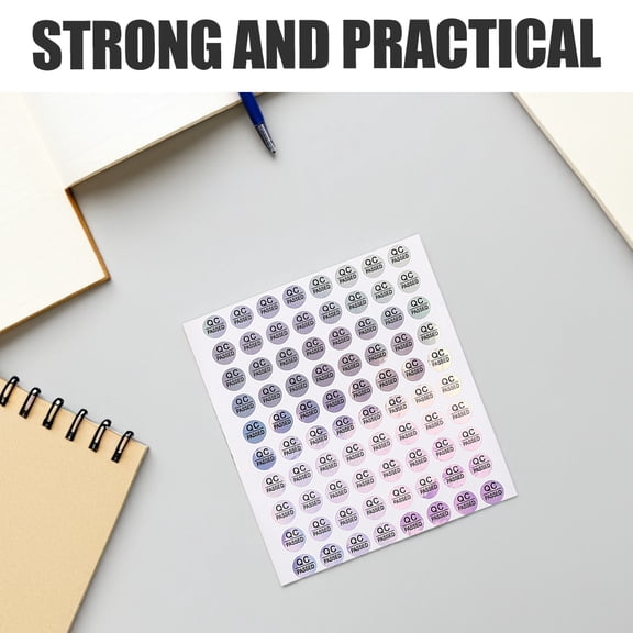 BESTYASH 1600Pcs Plated Silver PVC Adhesive Qc Passed Labels Stickers for Warehouse Quality Inspection and Shipping