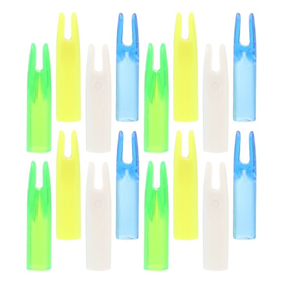 BESTYASH 16Pcs DIY Arrow Nock Tails for Wooden and Bamboo Shafts Assorted Color