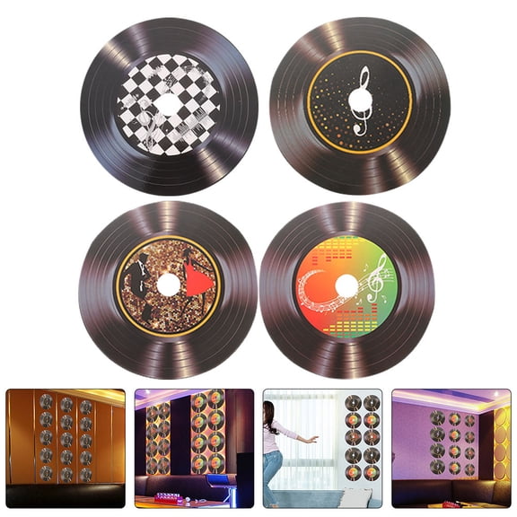 BESTYASH 16Pcs Assorted Color Retro Vinyl Record Wall Hanging Decor for Home Bar and Cafe