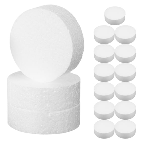 BESTYASH 16pcs Cylinder Shape Polystyrene Blocks White for Crafts in DIY Projects and Art