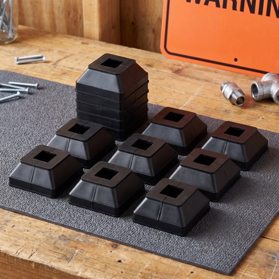 BESTYASH 16pcs Square Post Base Cover 20x20mm Black PVC Decorative Trim