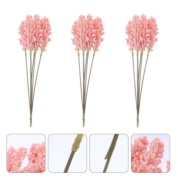 BESTYASH 18Pcs Pink Faux Millet Stems for Farmhouse Style Wedding and Indoor Decor