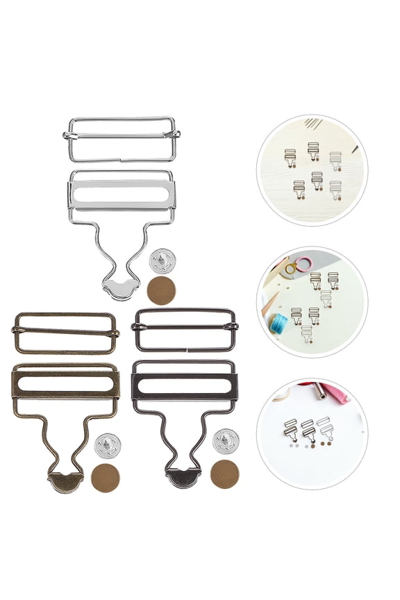 18Sets Adjustable Metal Suspender Buckles Replacement Clips for Overalls