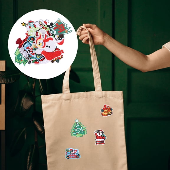 BESTYASH Assorted Color Christmas Santa Claus Embroidery Patches for Clothes Holiday Decoration