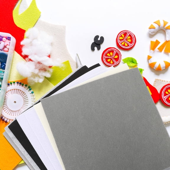 BESTYASH 18pcs Black Felt Fabric Squares for Quilting, Sewing, Crafting, Projects, Material