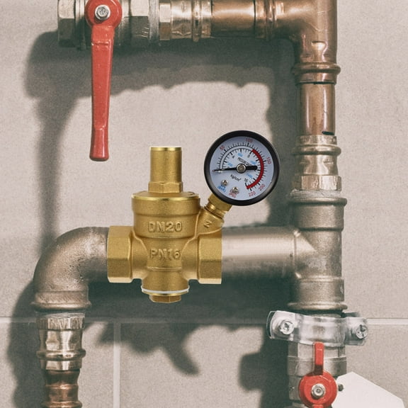 BESTYASH 1PC Water Pressure Regulating Valve Adjustable Reducer Pressure Regulator Golden Round Style