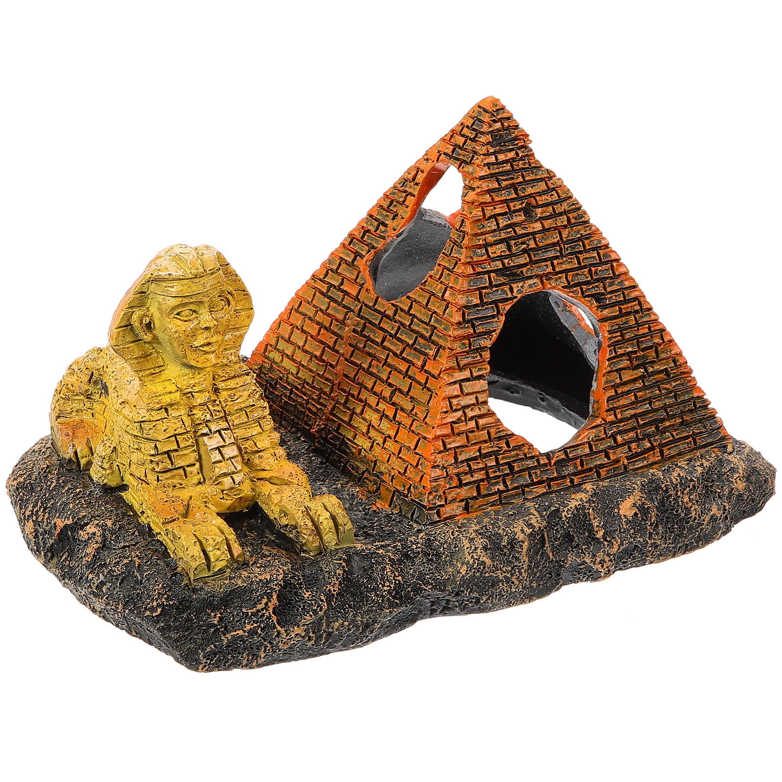 BESTYASH 1Pack Aquarium Decoration Elegant Resin Fish Shelter Pyramid ...